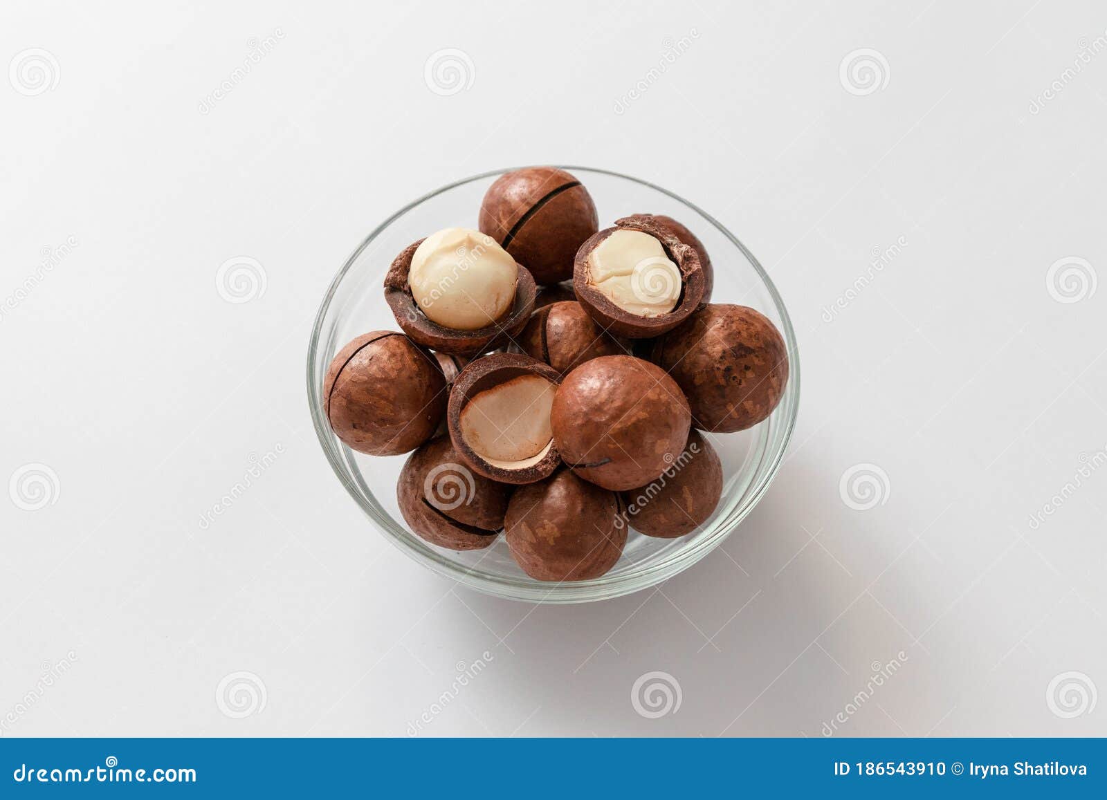 Macadamia Nut Shells Macadamia in a Glass Jar on a Gray Concrete