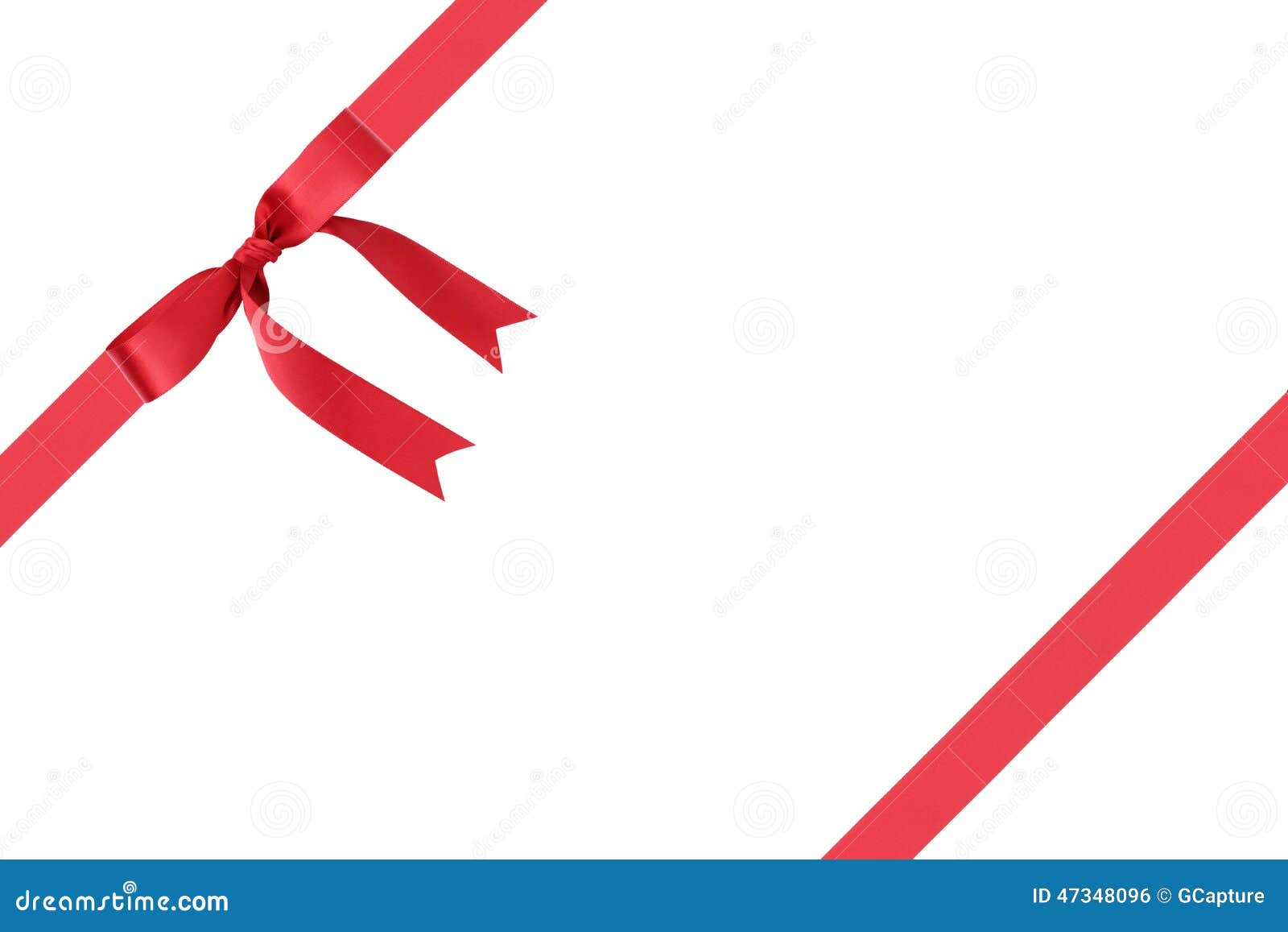 Composition for Packaging with Classic Red Ribbon Bow Stock Photo