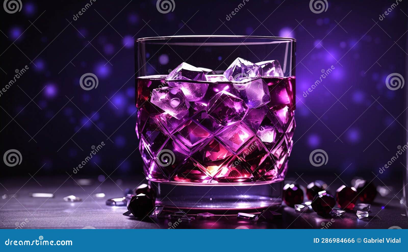 Purple Drink. Purple Drink with Ice. Composition with Purple Drink