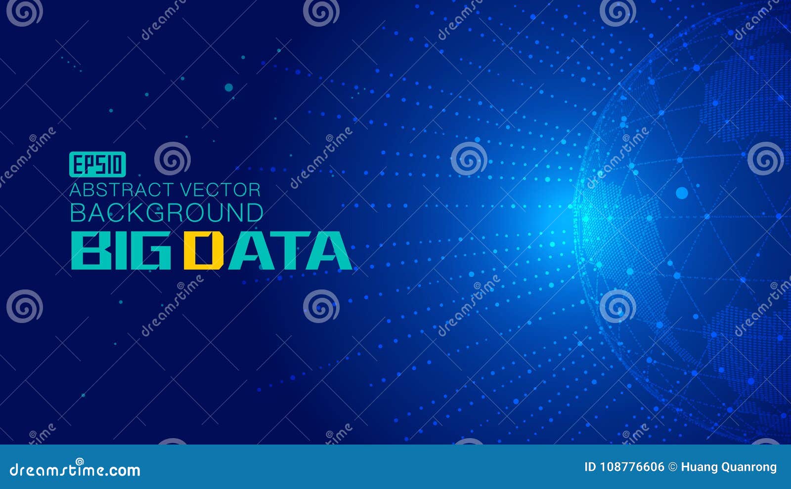 composition of radiation, dotted lines big data technology  background, meaning globalization, internationalization, science