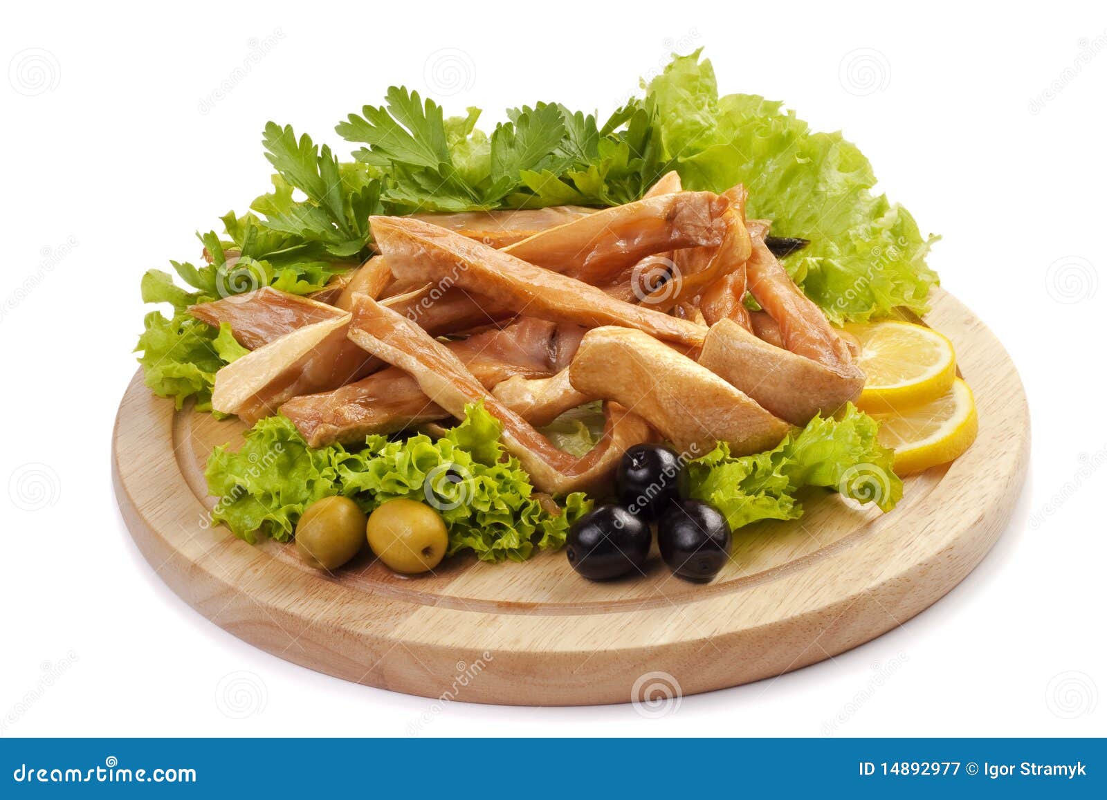 A Composition with Smoked Salmon Bellies Stock Image Image of sliced