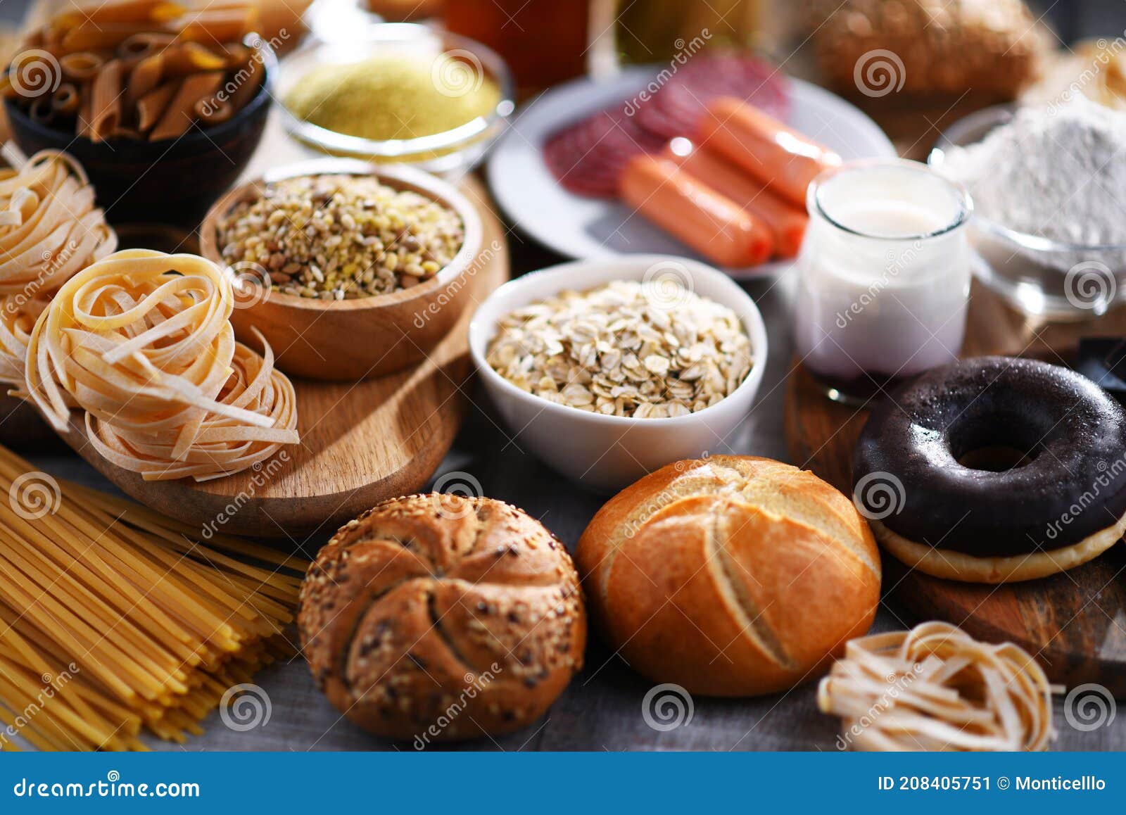 Composition with Variety of Food Products Containing Gluten Stock Image Image of cold