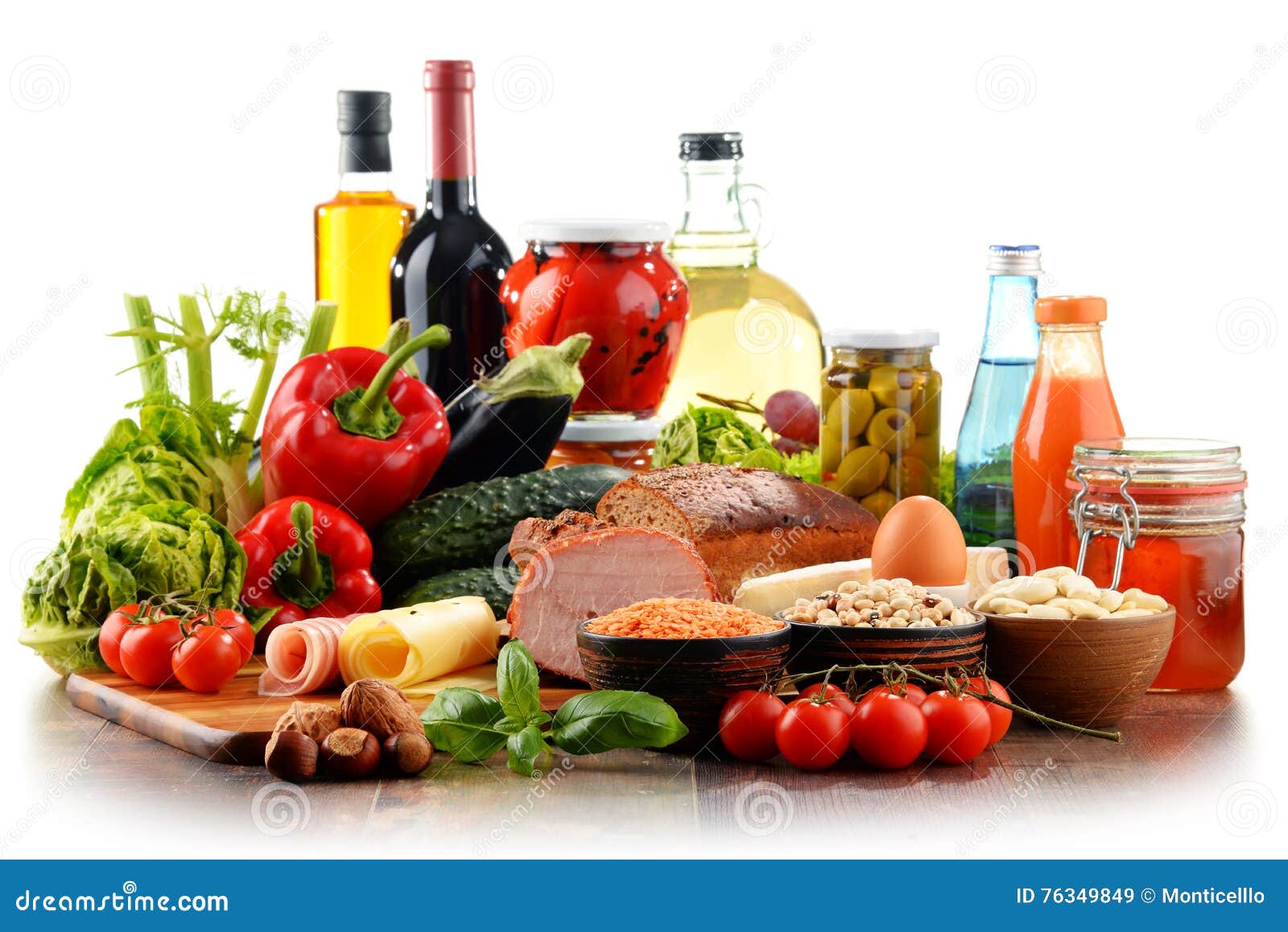 Composition with Variety of Organic Food Products Stock Image Image