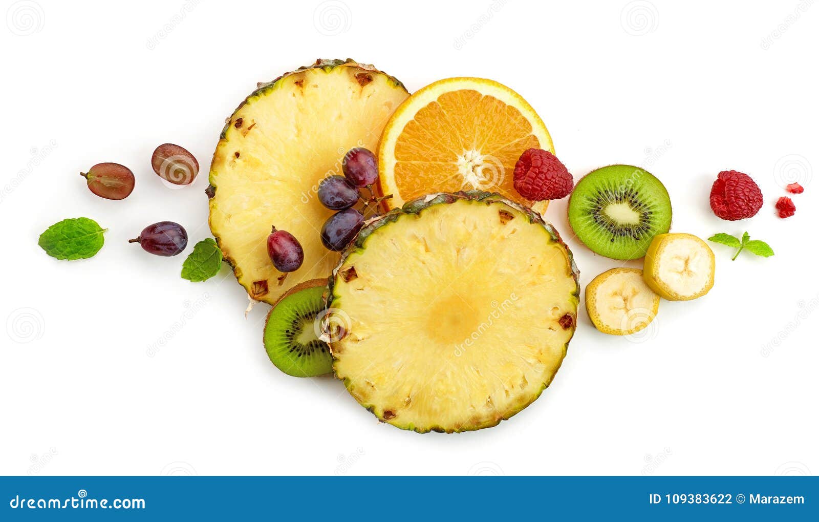 Various fresh fruit slices stock photo. Image of ingredient 109383622
