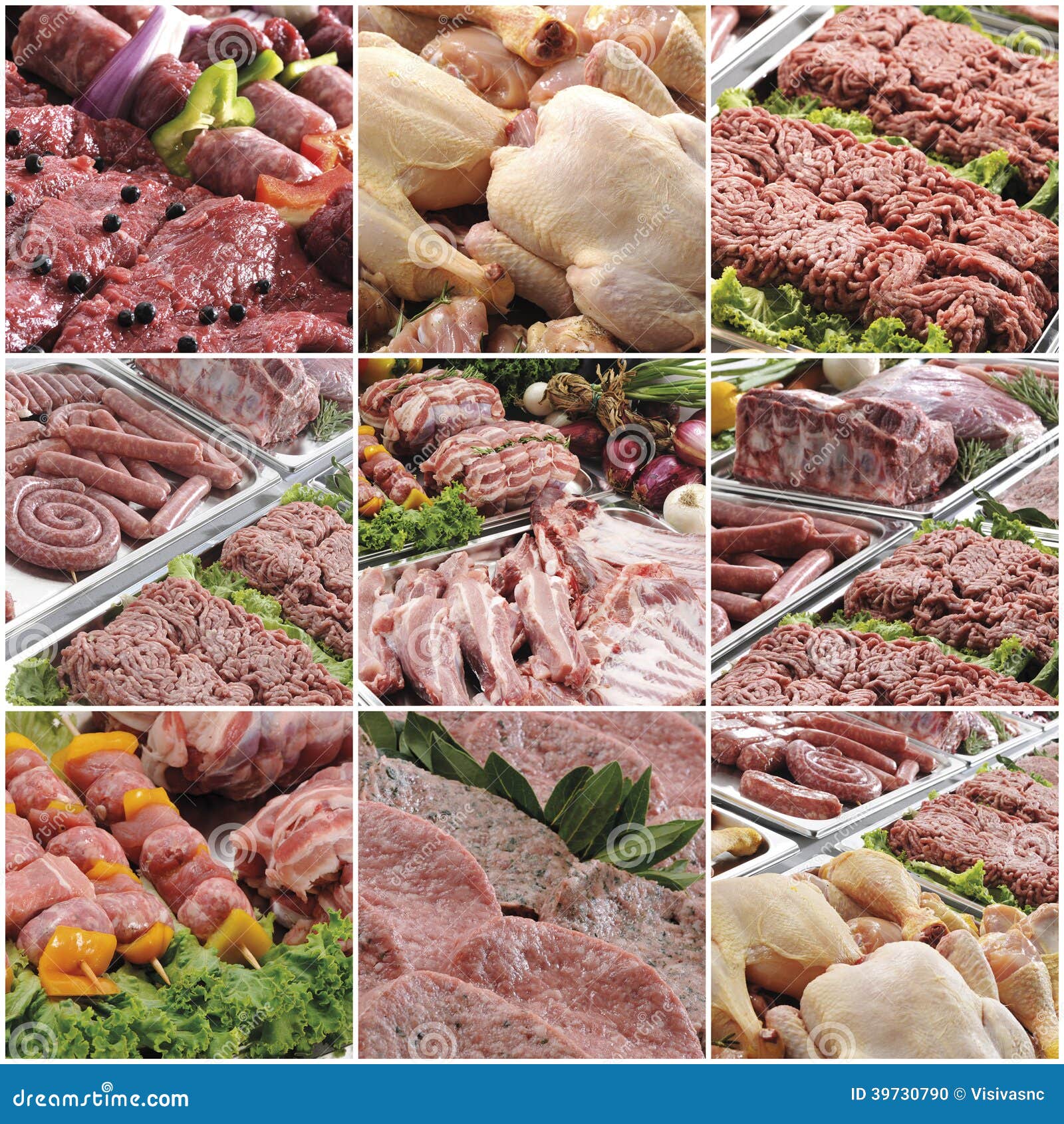 Composition of Various Meats Collage Stock Photo Image of rabbit