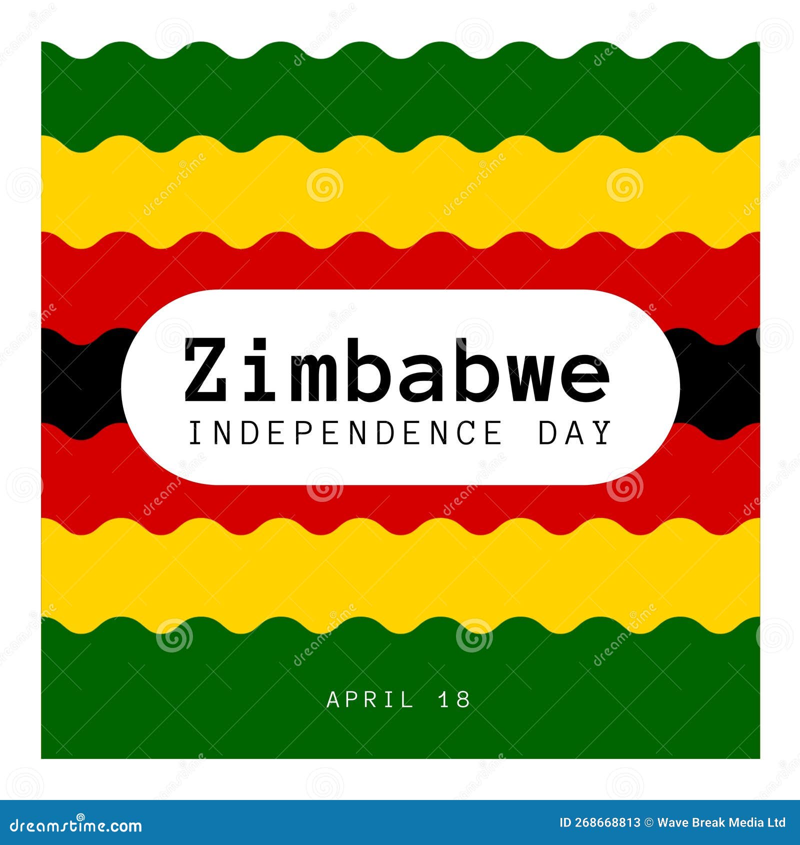 Composition of Zimbabwe Independence Day Text with National Flag