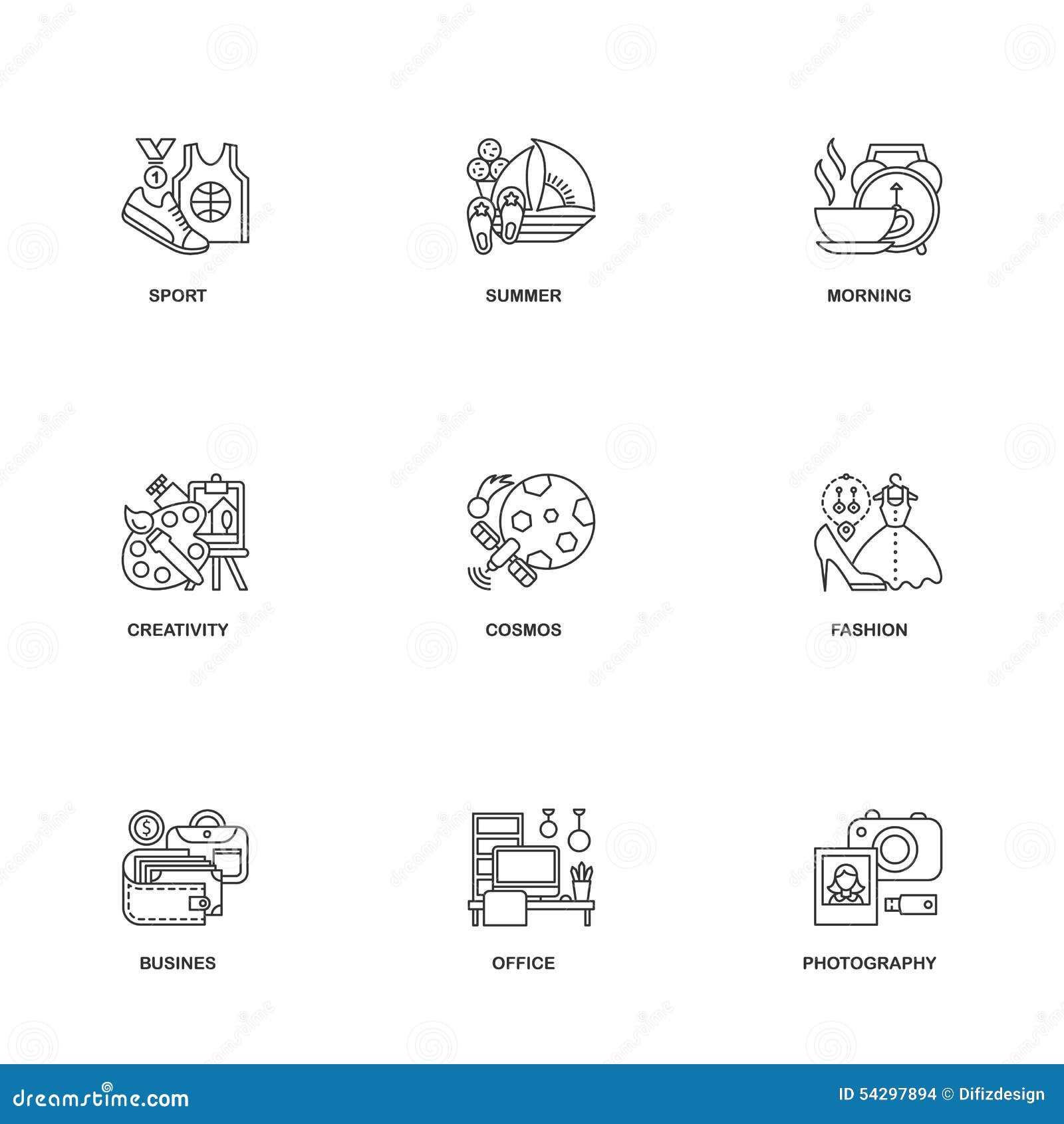 compositional line icons set.