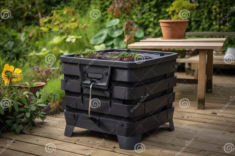 Compost Bin with Builtin Drainage System and Spigot for Easy
