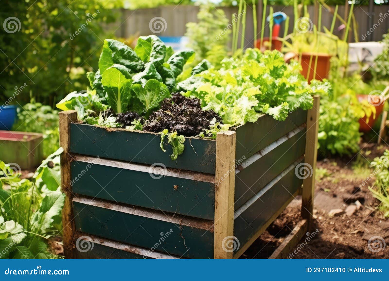 A Compost Bin in a Community Garden Stock Photo Image of generated