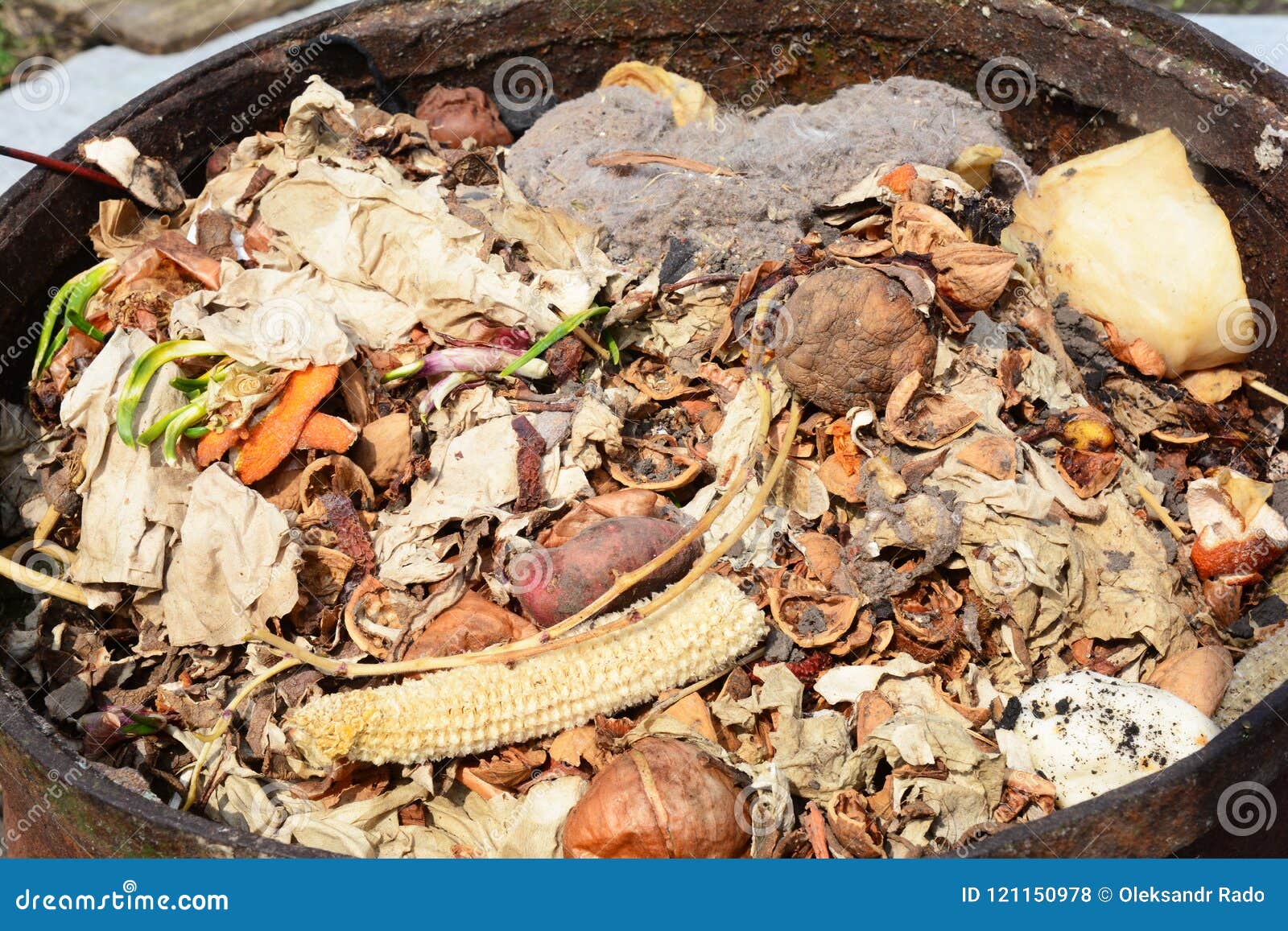 Compost Bin with Food Scraps. Stock Photo Image of soil, pile 121150978