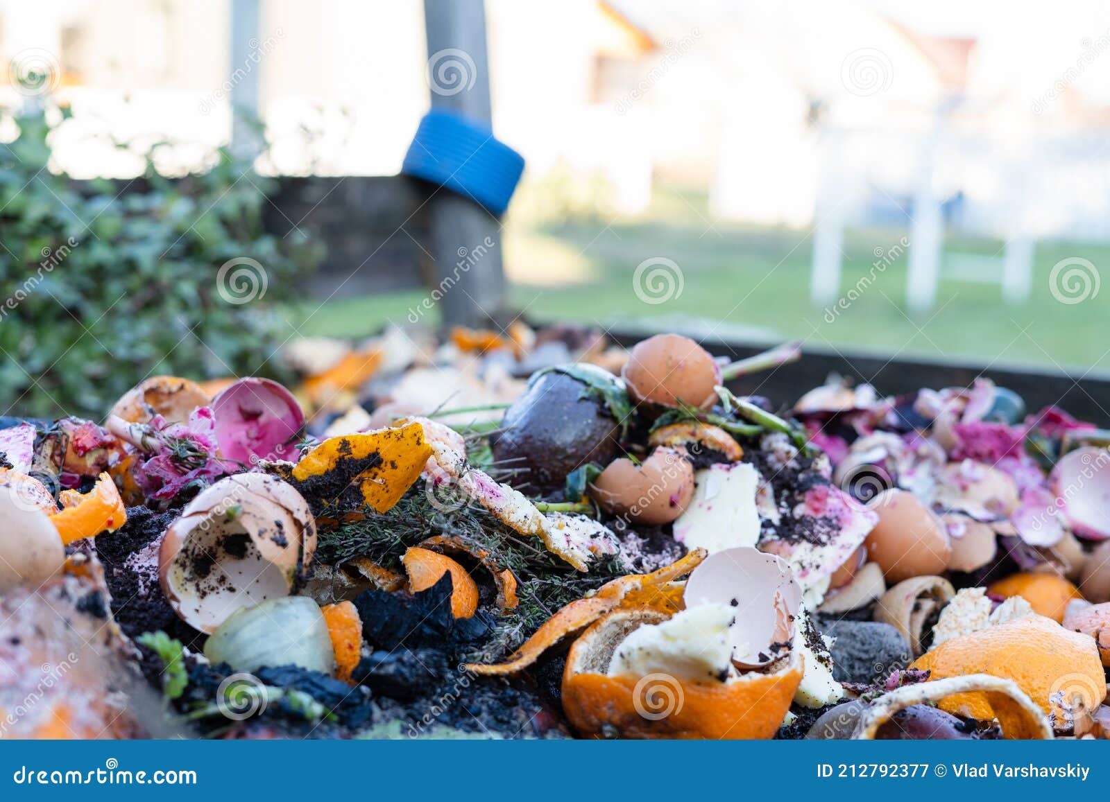 Compost Pile of Food Waste on a Private Plot Stock Image Image of