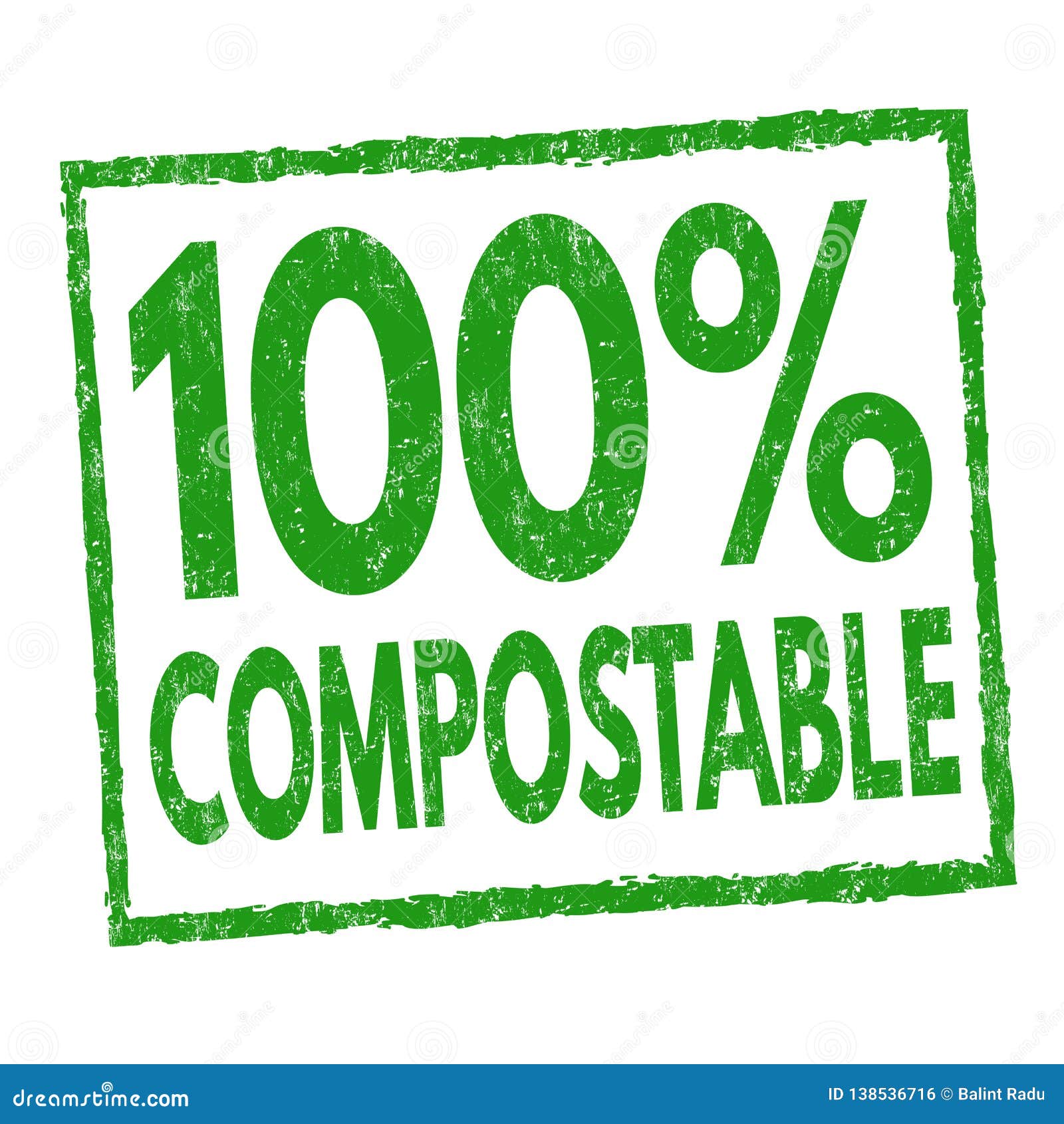 100 Compostable Sign or Stamp Stock Vector Illustration of