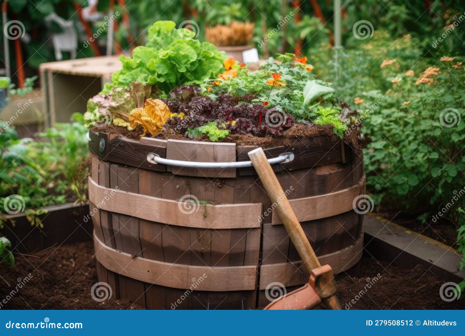 Composter Creating Nutrientrich Compost for Vegetable Garden Stock