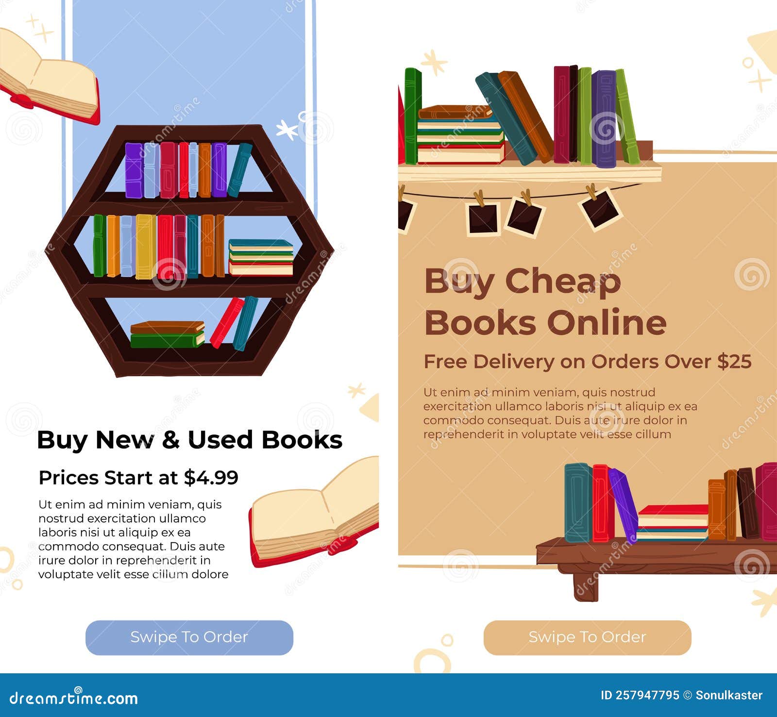 Comprar Libros Baratos En Línea Publicaciones Usadas En La Web Ilustración  del Vector - Ilustración de caridad, libro: 257947795