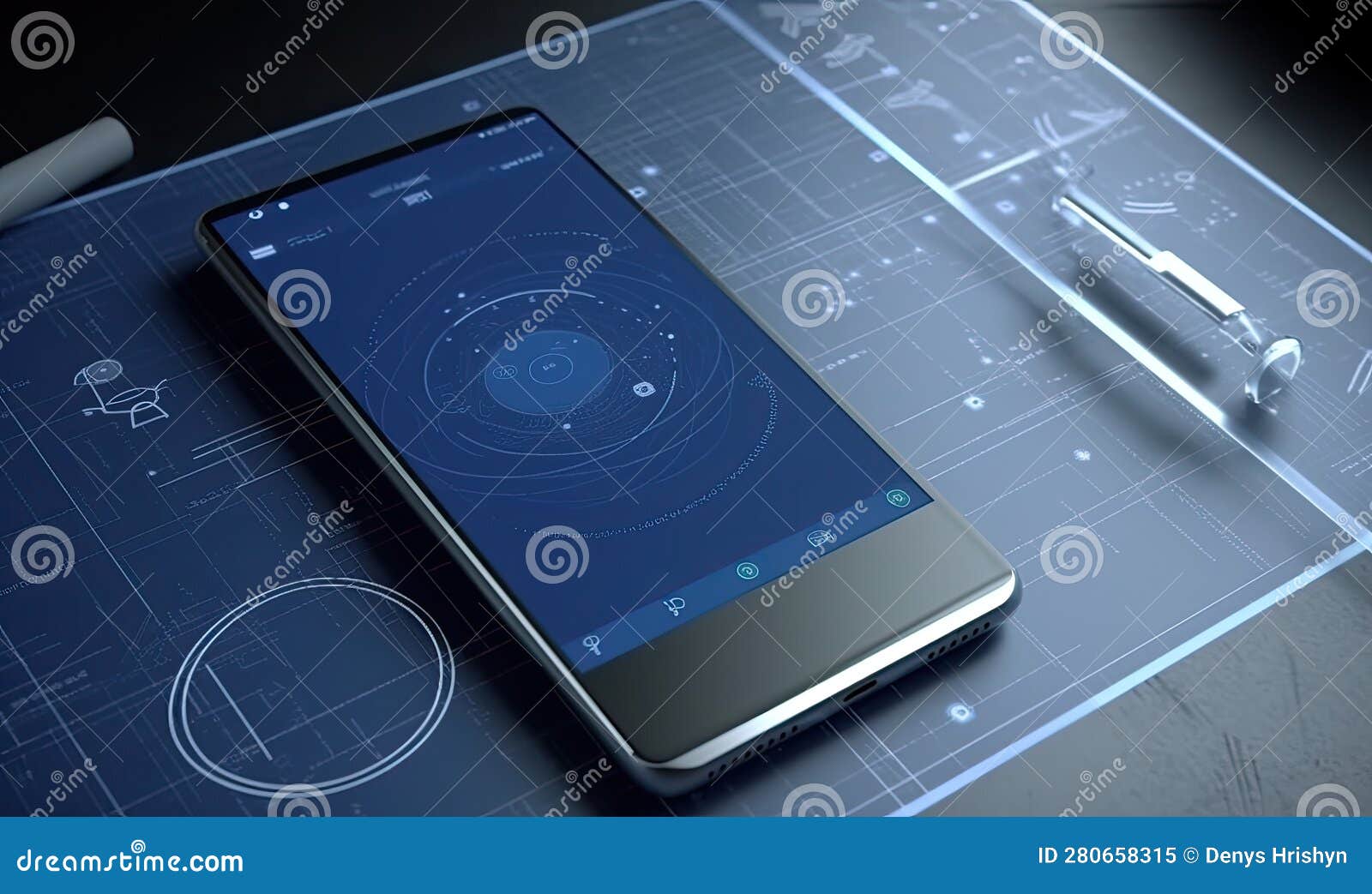 Comprehensive Phone Technical Drawing Presented in an Informative
