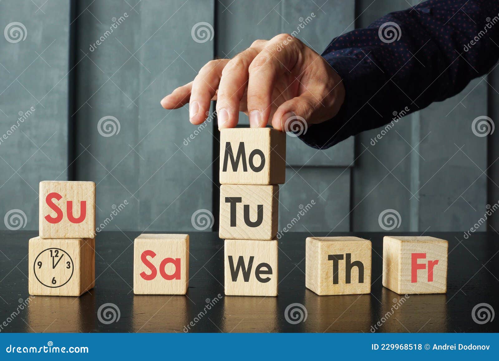 compressed workweek is shown on the business photo using the text