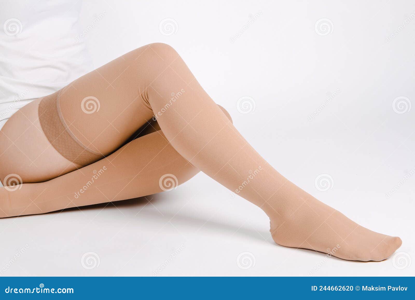 Compression Hosiery. Medical Compression Stockings and Tights for Varicose  Veins and Venouse Therapy Stock Photo - Image of pressure, model: 244662620