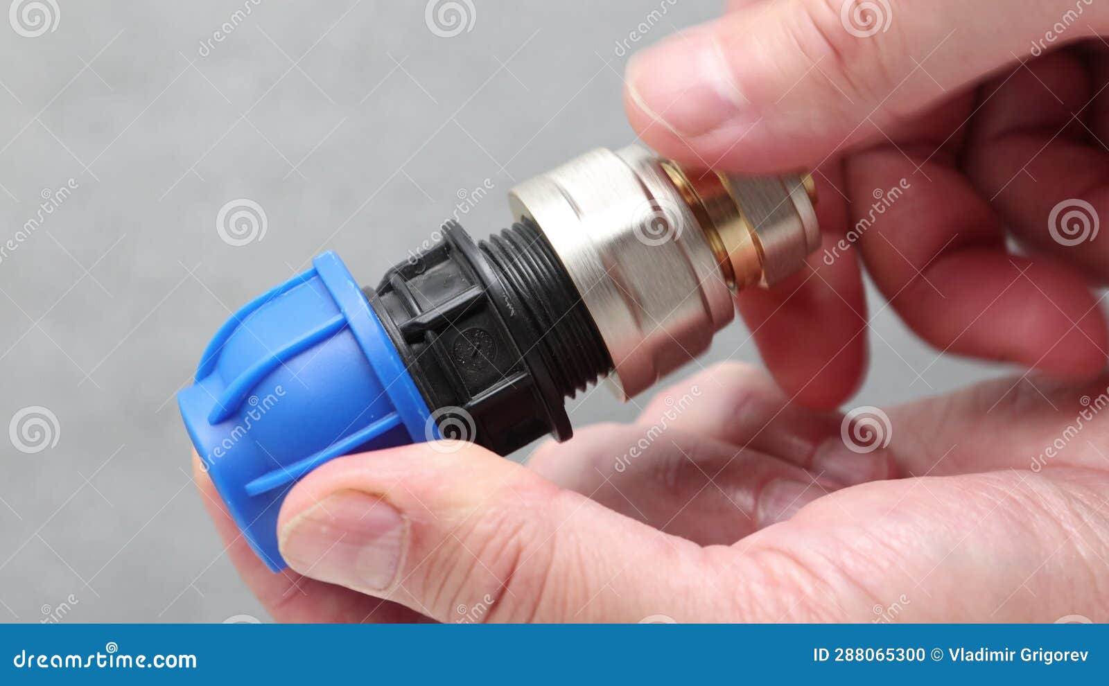 Compression Male Threaded Adapter from Plastic Pipe To Metal. Stock