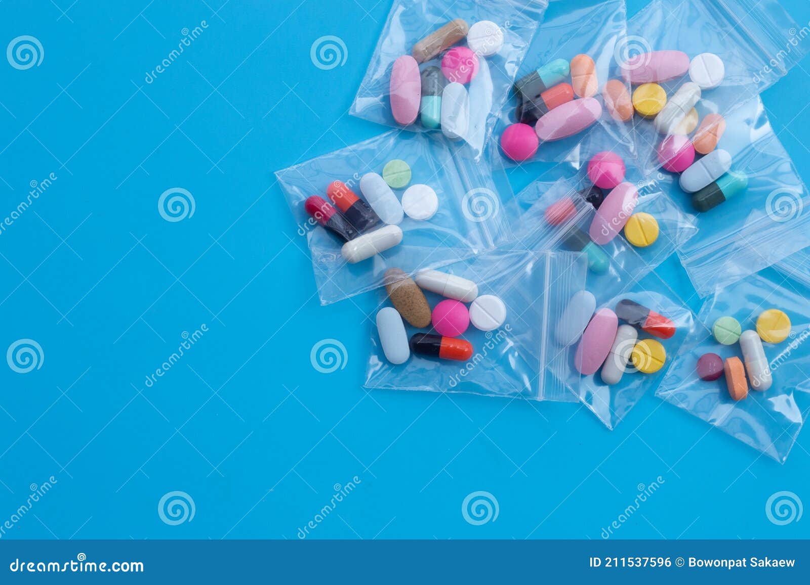 Pastillas de color azul. Medicina. Medicación. Stock Photo