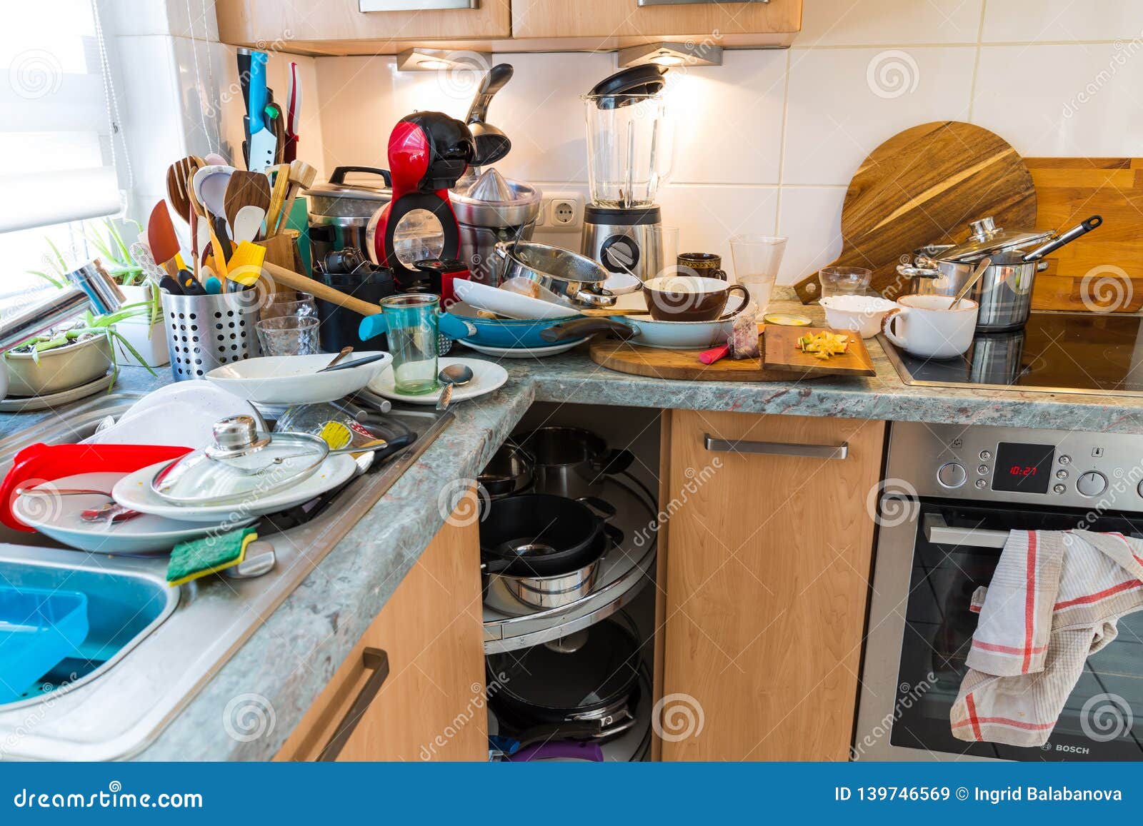 Compulsive Hoarding Syndrom - Messy Kitchen Stock Image - Image of ...