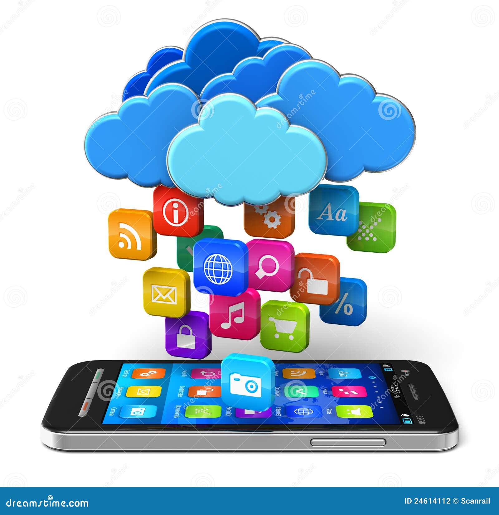 Computación De La Nube Y Concepto De La Movilidad Stock de ilustración