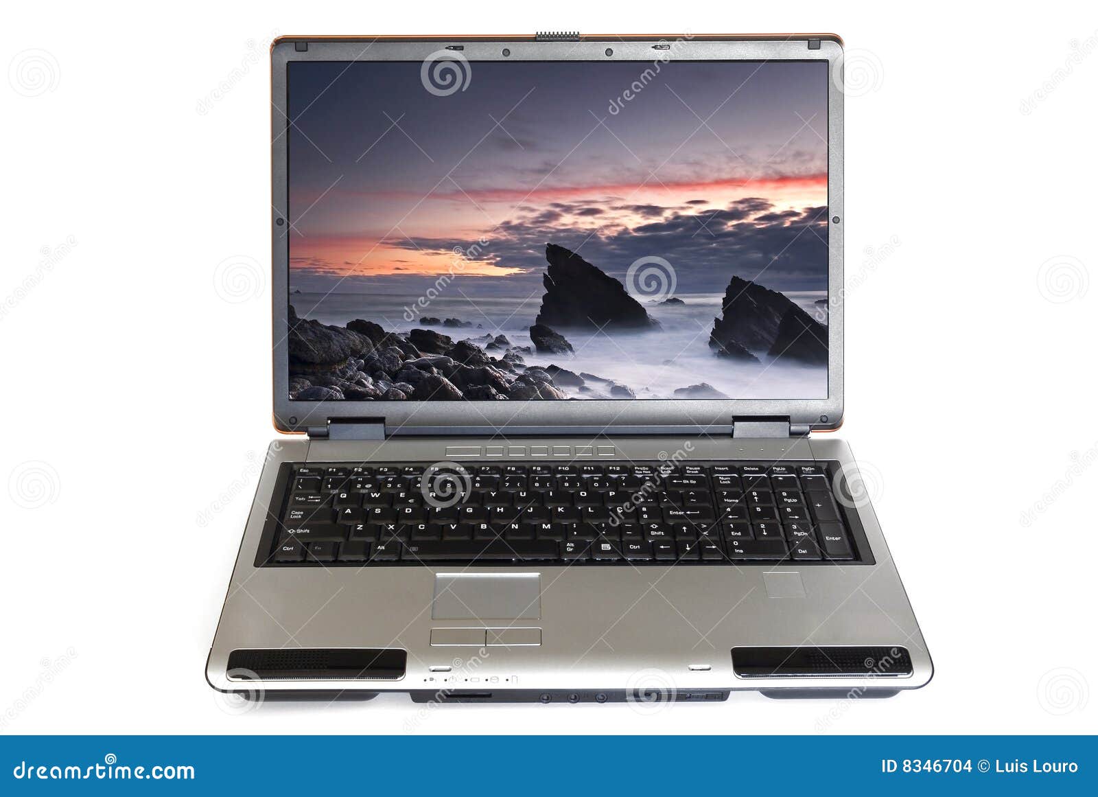 Portátil con paisaje foto de archivo. Imagen de plano - 8346704, image size:1600x1161