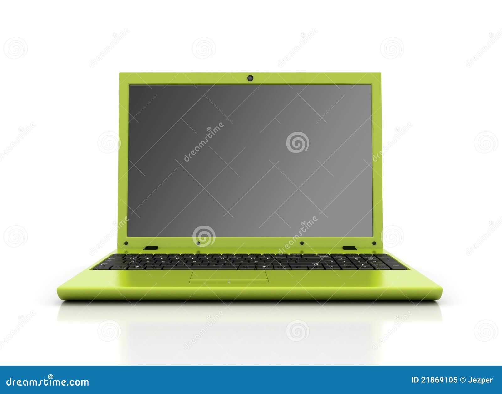 Computadora verde stock de ilustración. Ilustración de abierto - 21869105