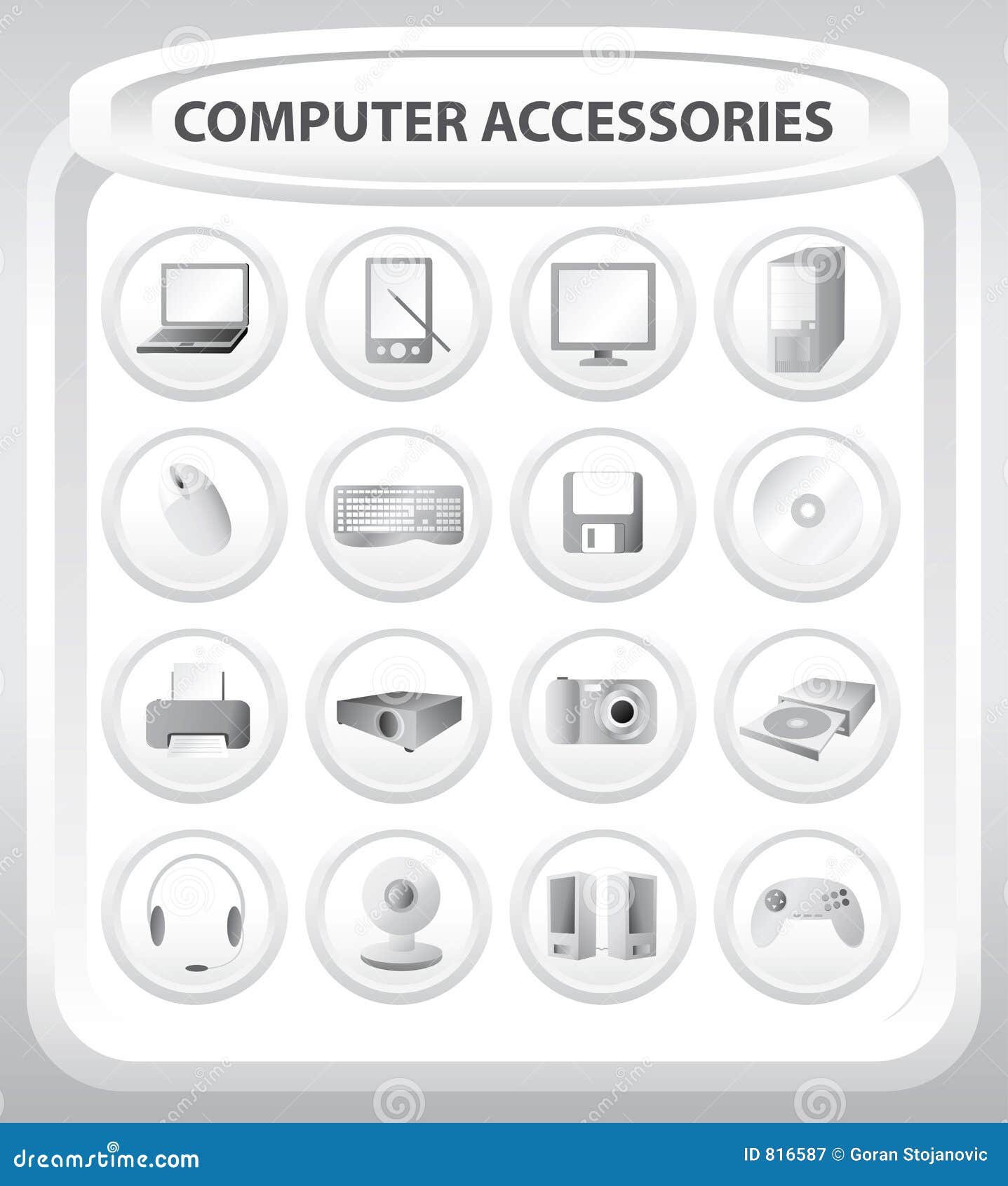 Computer accessories - vector. Computer accessories - Illustration. EPS8 file available.