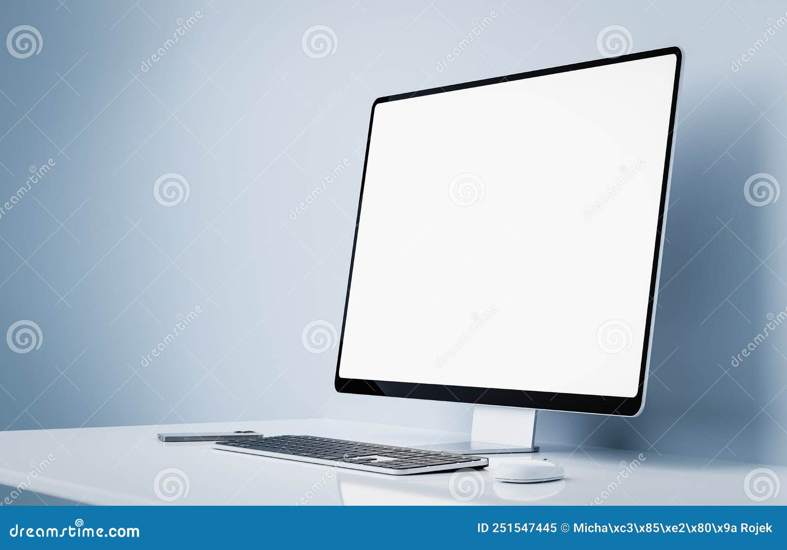 Computer Allinone with a Blank Screen Stock Image Image of screen
