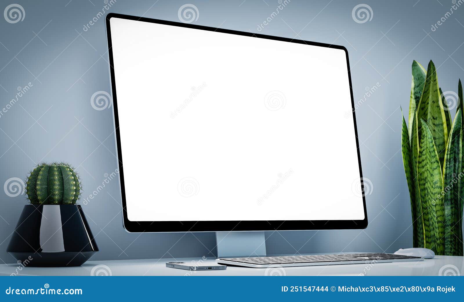 Computer Allinone with a Blank Screen Stock Photo Image of desktop