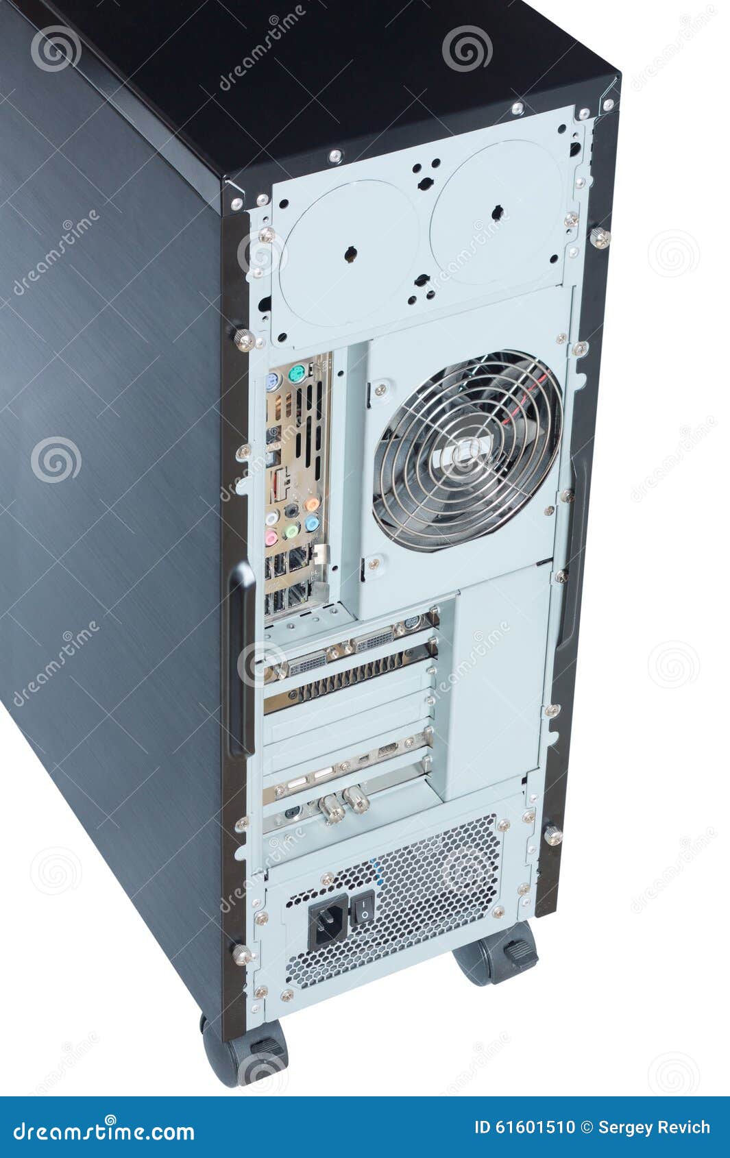 Computer case rear view stock photo. Image of high, workstation 61601510