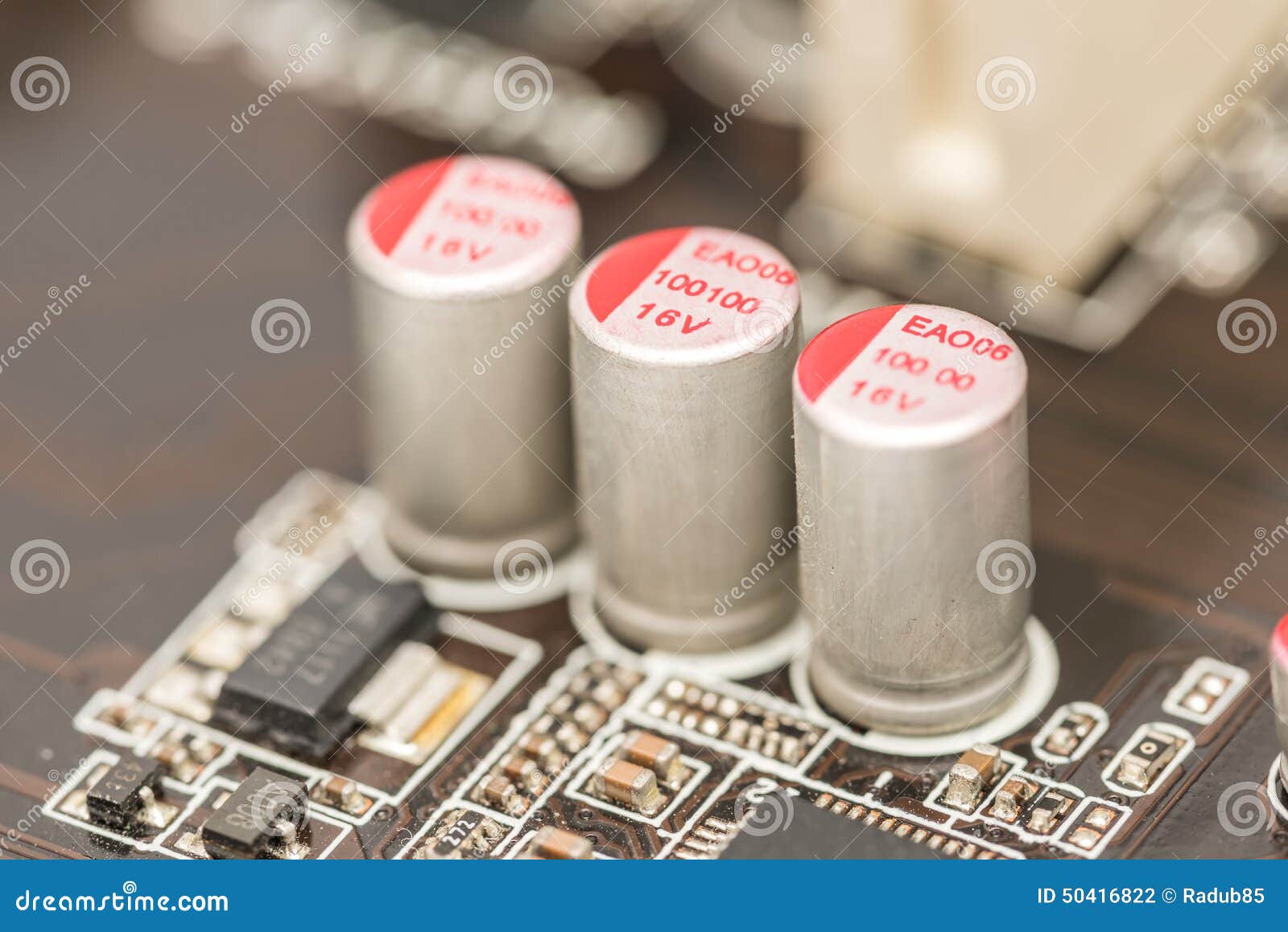 Computer Chip Capacitors and Resistors Stock Photo Image of processor