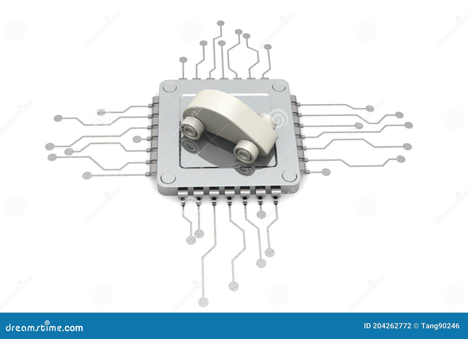Computer Chip and Car Model Stock Illustration Illustration of smart