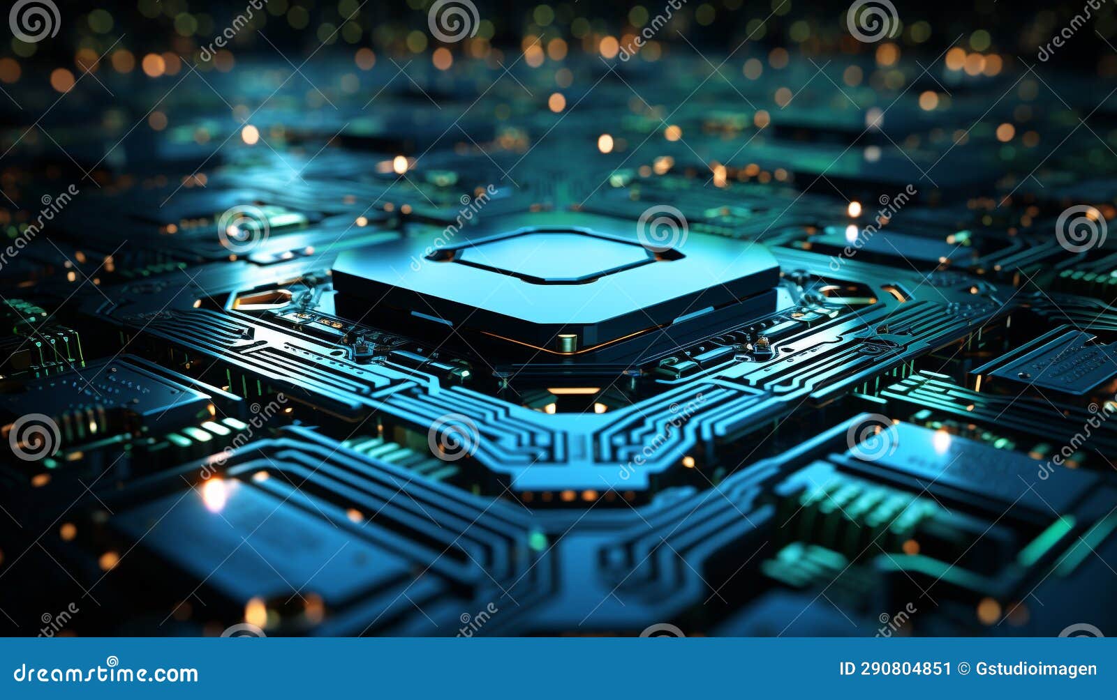 computer chip, circuit board, motherboard the complexity of technology generated by ai
