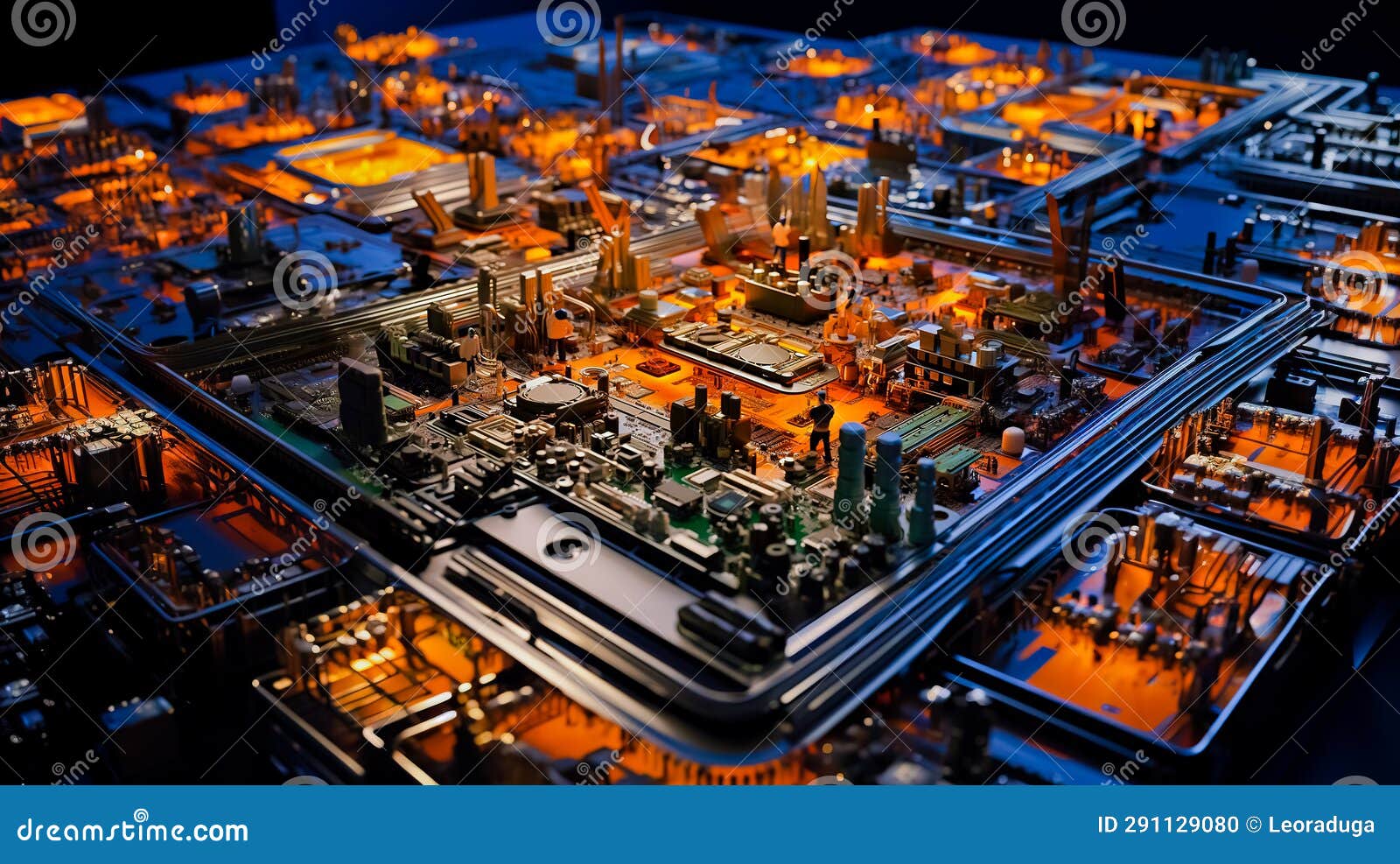 Computer Chip Manufacturing at Fab. Concept. Generative Ai Technology