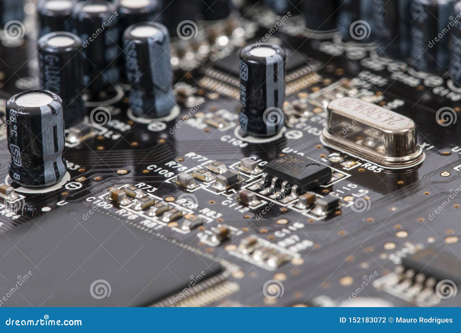 Computer Circuit Board Capacitors Stock Photo Image of hardware