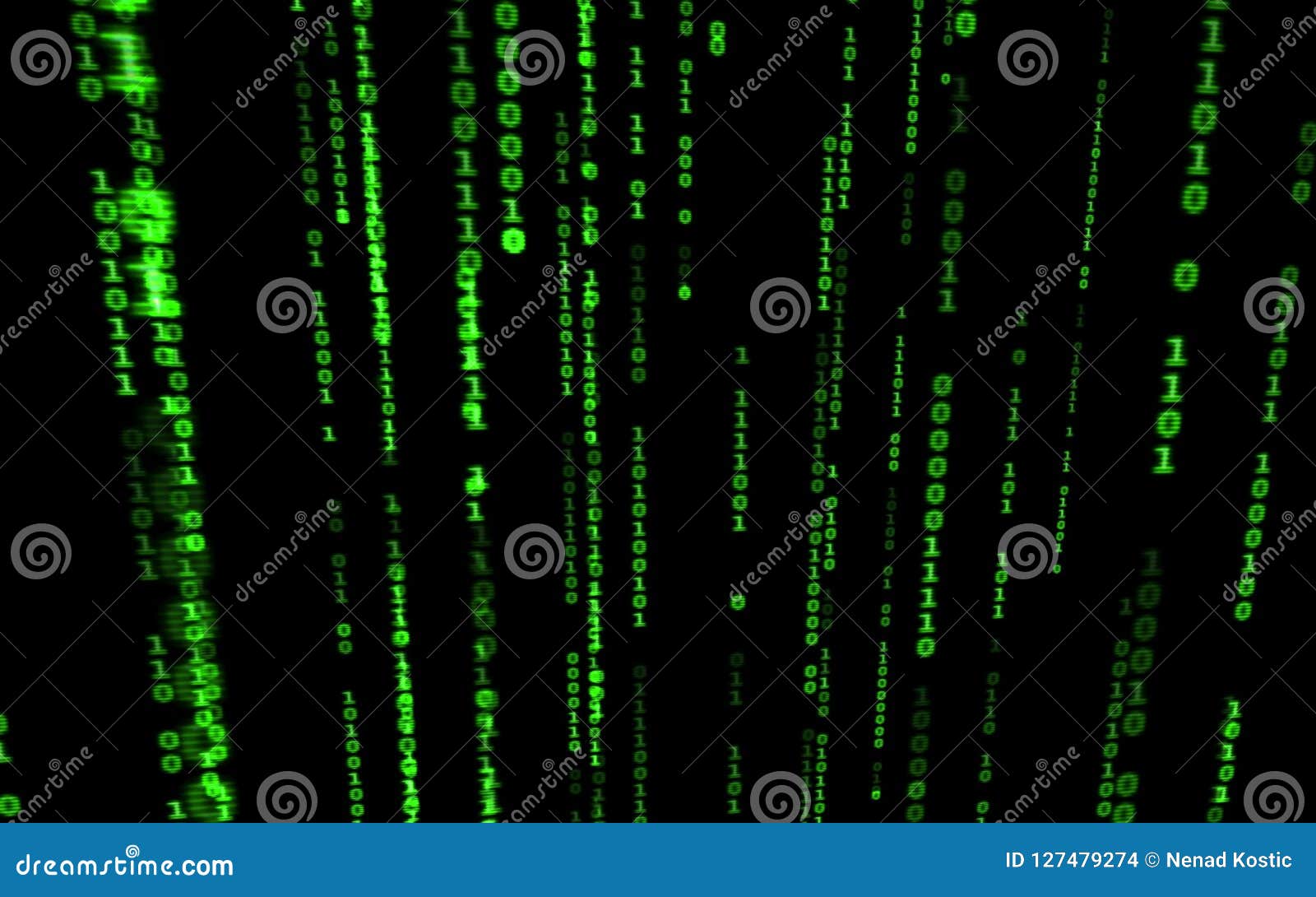 Computer Code Falling Matrix Style. Stock Illustration - Illustration ...