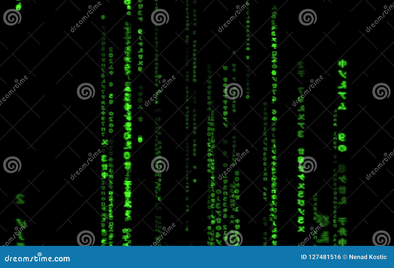 Computer Code Falling Matrix Style. Stock Illustration - Illustration ...