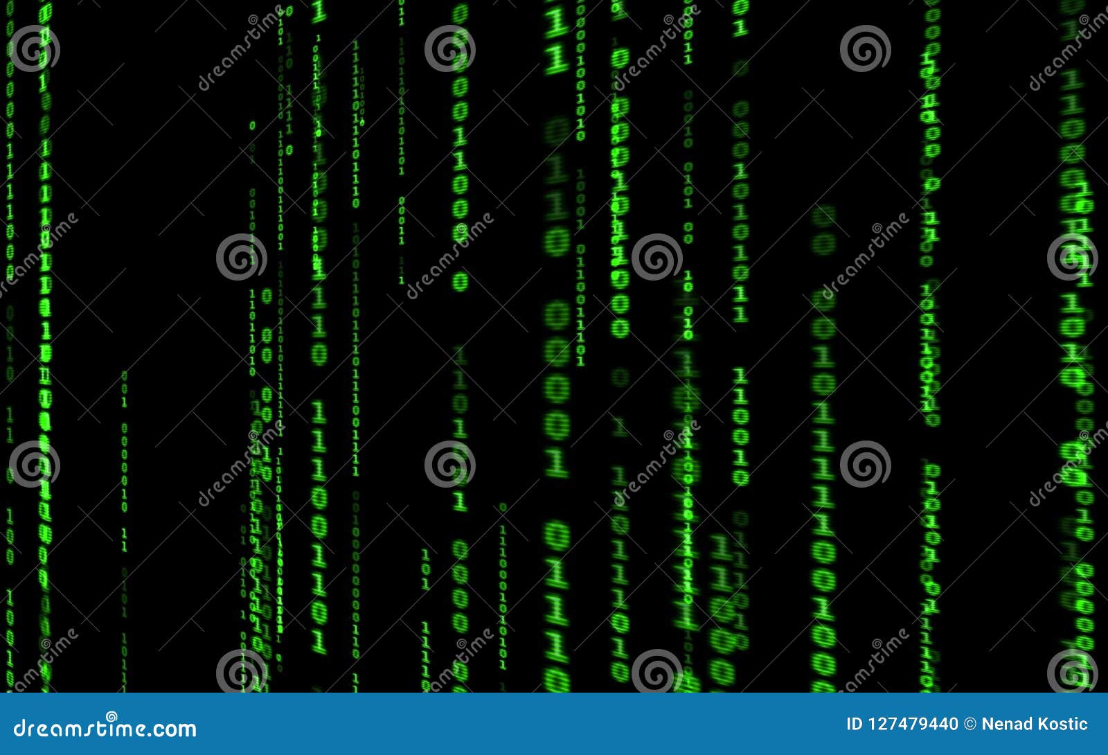 Computer Code Falling Matrix Style. Stock Illustration - Illustration ...