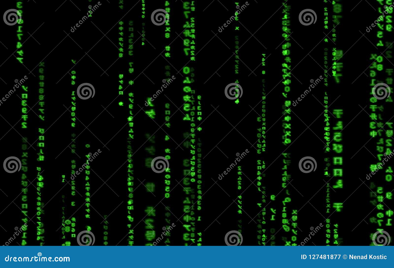 Computer Code Falling Matrix Style. Stock Illustration - Illustration ...