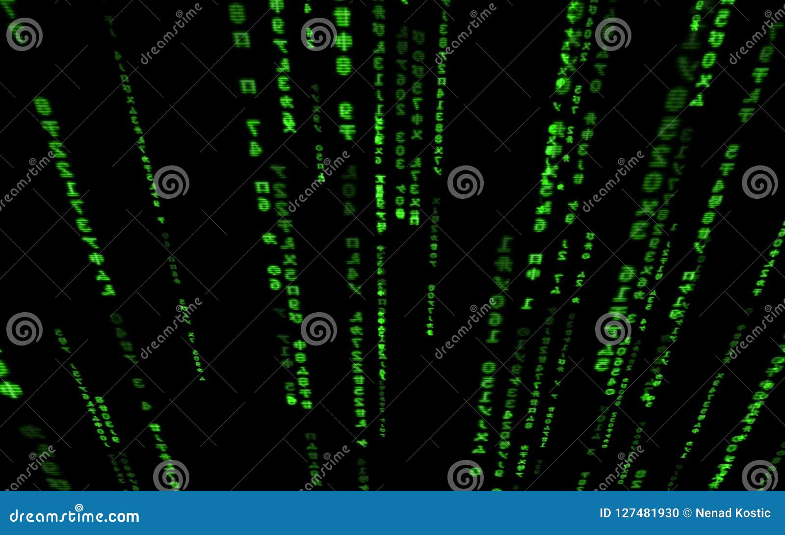 Computer Code Falling Matrix Style. Stock Illustration - Illustration ...