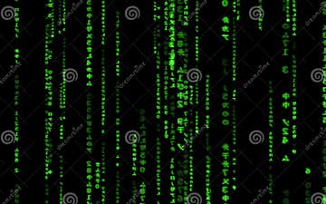 Computer Code Falling Matrix Style. Stock Illustration - Illustration ...