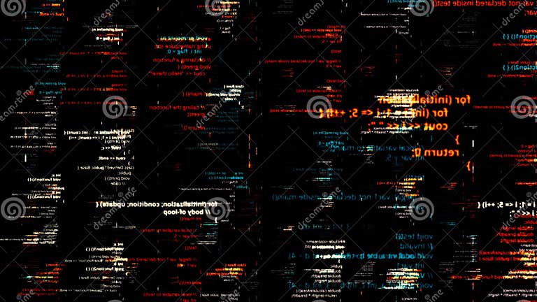 Computer Code on LCD Monitor. Animation Stock Illustration ...