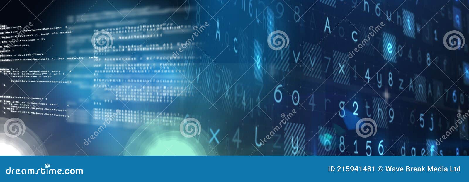 Computer Code Processing Over Blue Background, Technology, Programming ...