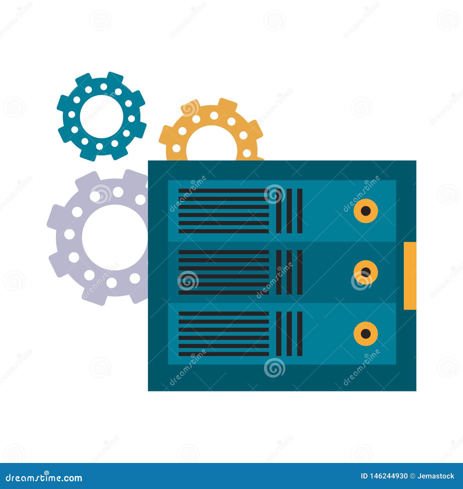 computer conexion and gears