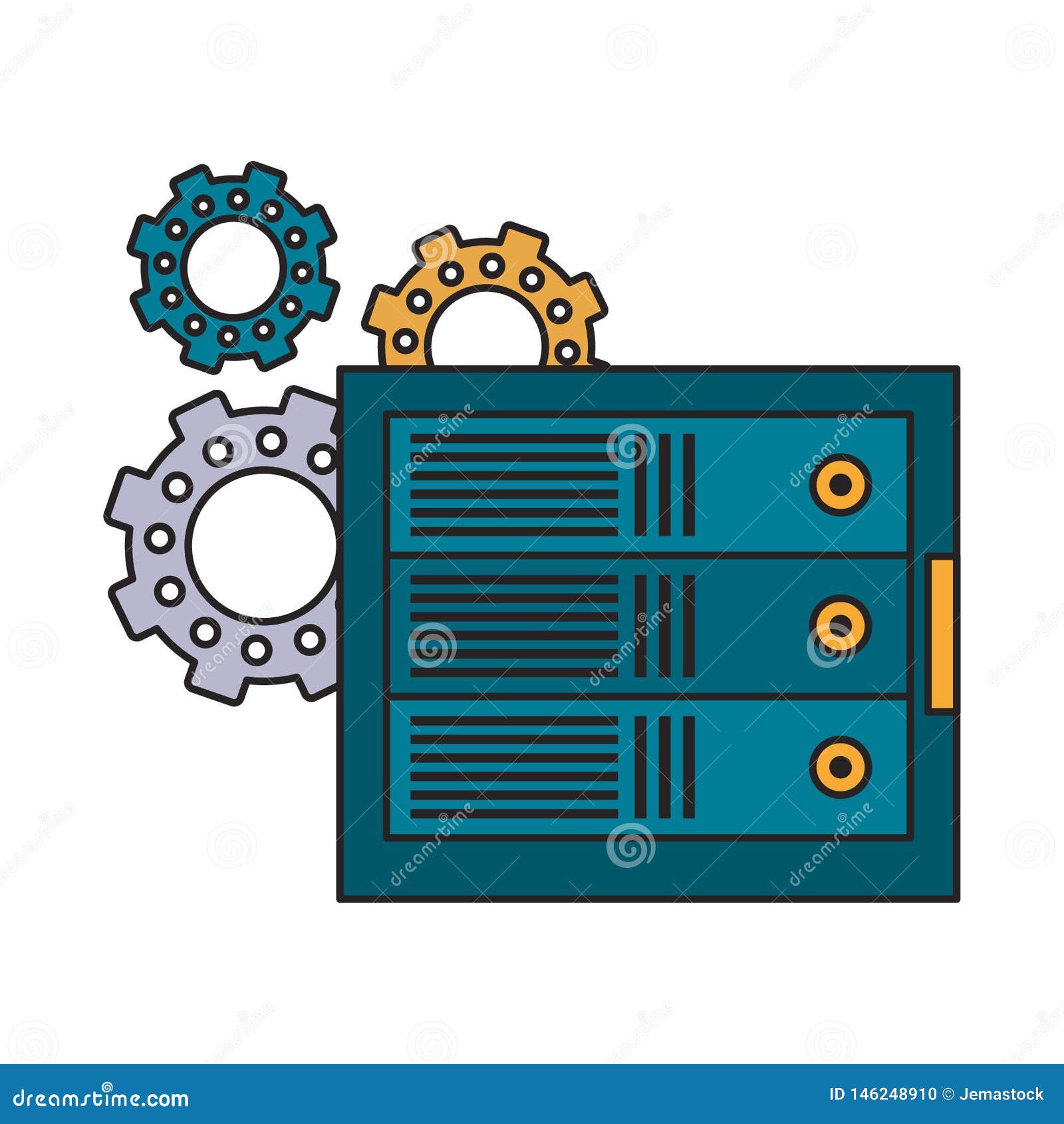 computer conexion and gears