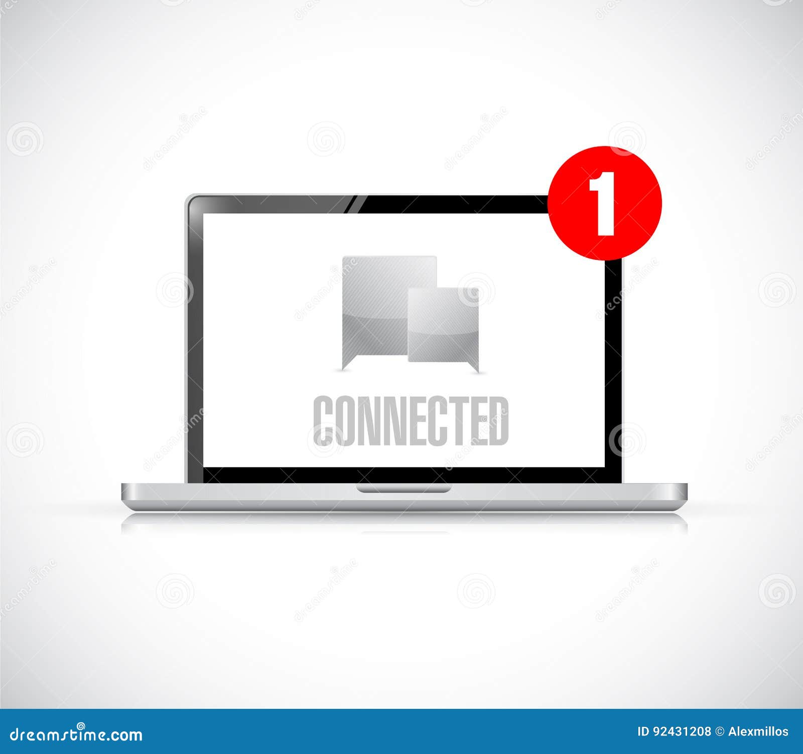 Computer Connected Communication Concept Message Stock Illustration