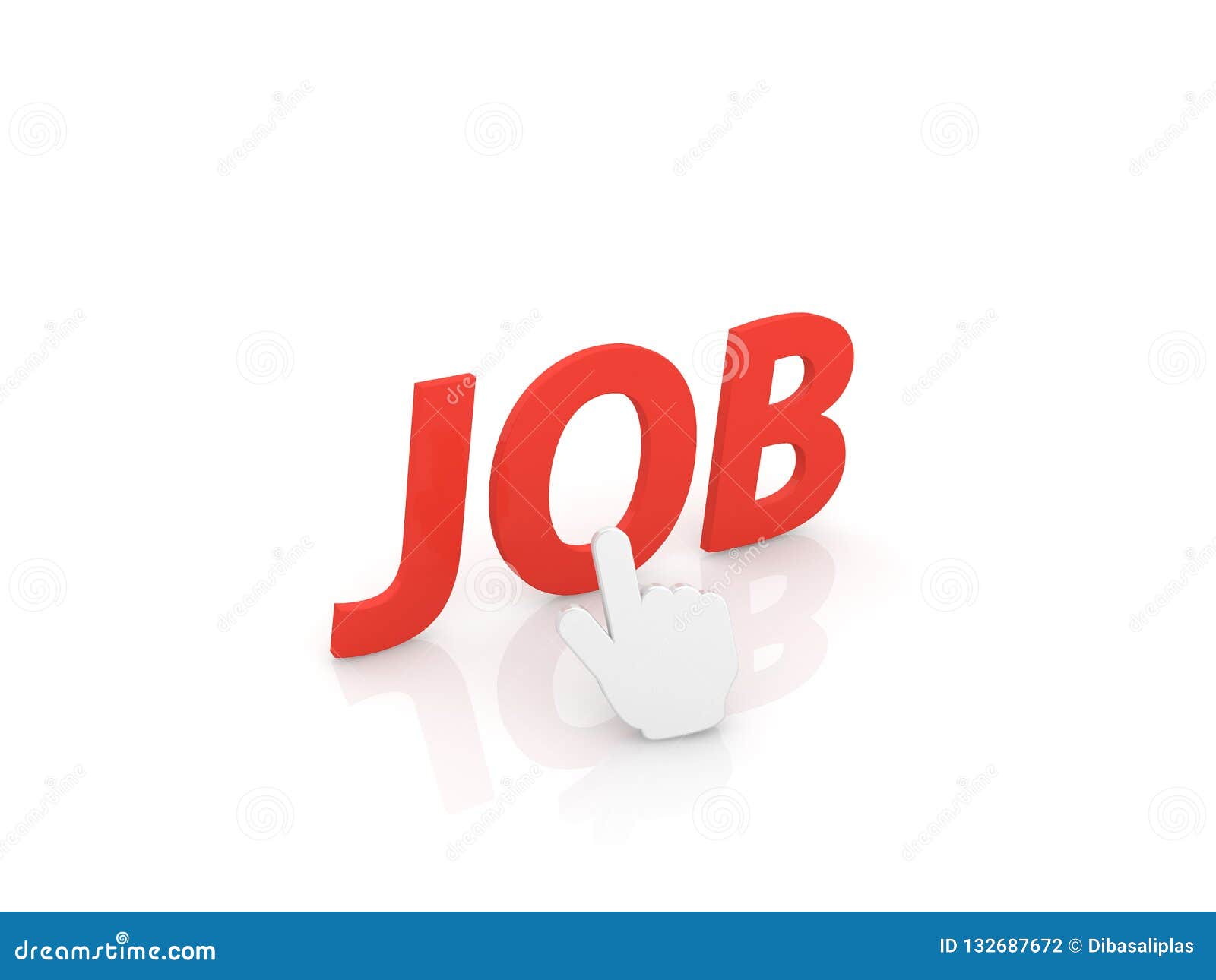 the computer cursor points to the word - job.