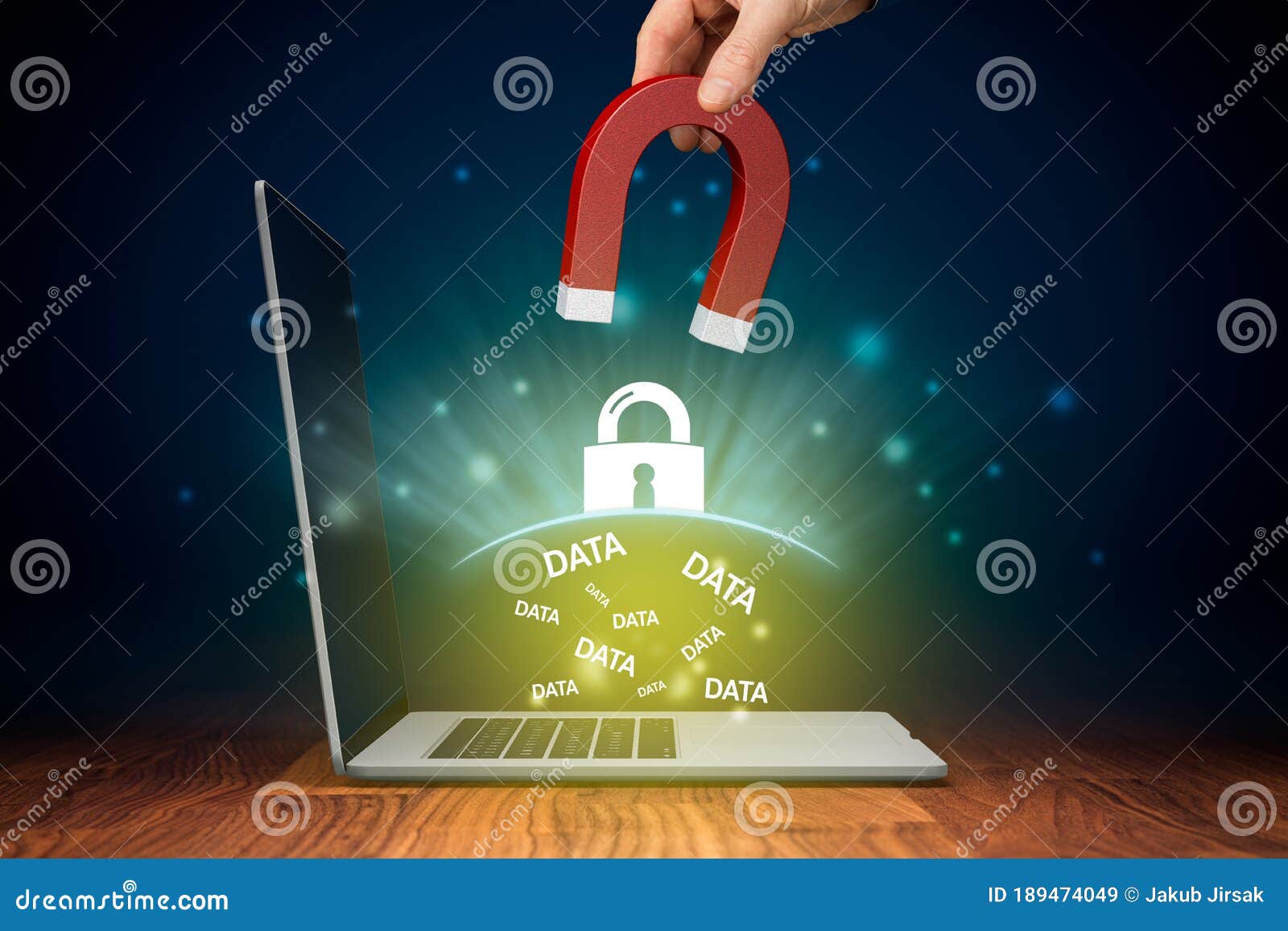 computer data protection and cyber security concept