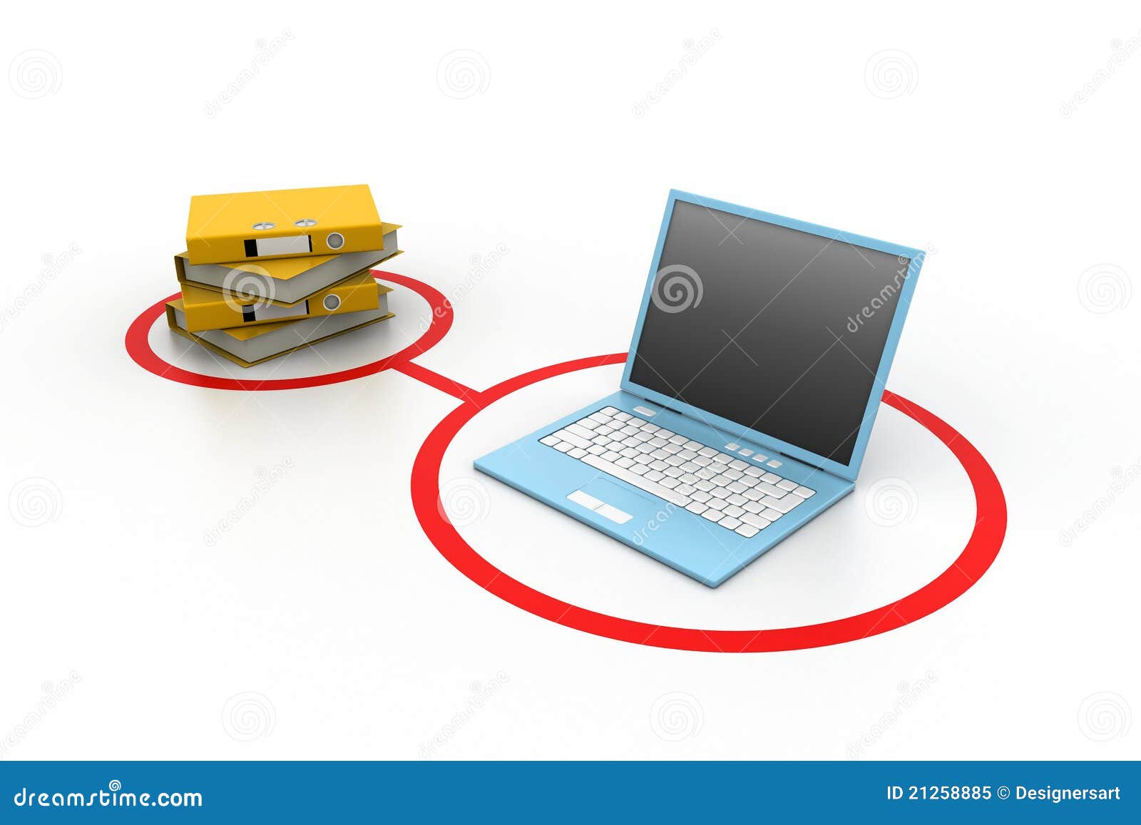 Computer and documents stock illustration. Illustration of enter 21258885